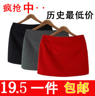  秋冬季新品毛呢短裙女装包臀裙一步裙A字裙毛呢半身裙打底裙
