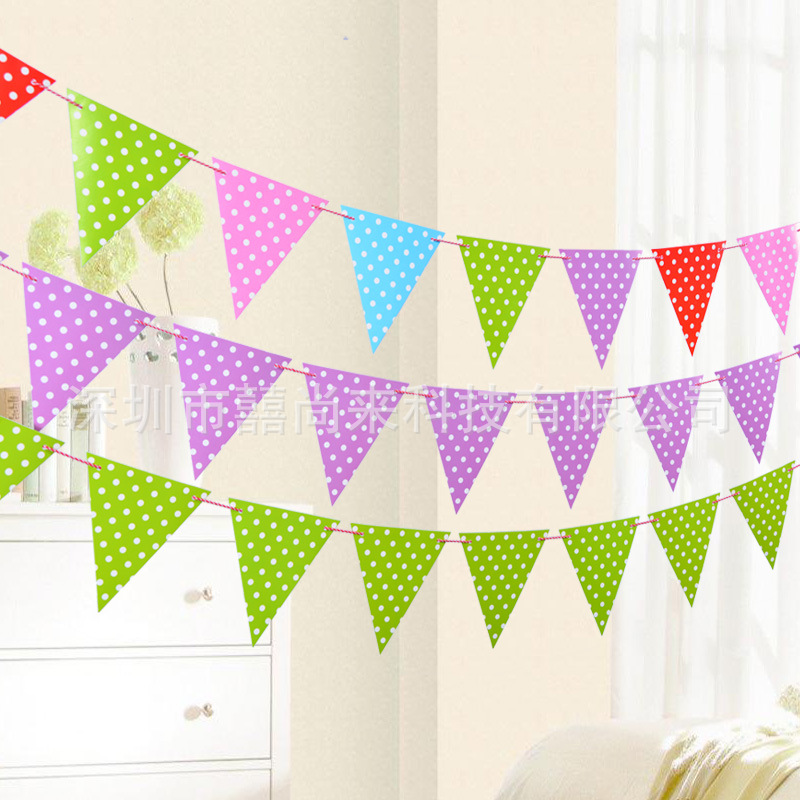children birthday party colour Pennant Wave String flag Banners banner Wedding celebration arrangement Dotin the Play mode/Anime/Periphery/cos/Board games , Cosplay Apparel/Props/Service , COSPLAY Fitting/Props/Doll clothes category - from Buy2taobao.com to provide professional Taobao agent buy service