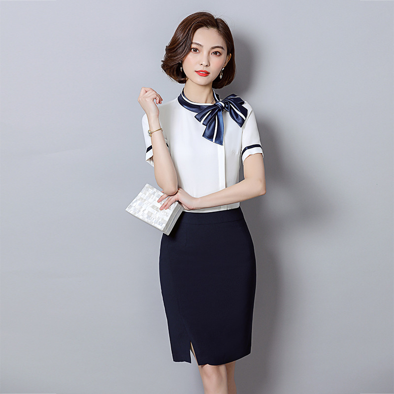 衬衫修身职业女装南航空姐制服美容师工作服2019高档职业装女短袖|ruв категории Женская одежда, костюм/студенты школьную форму/обмундирования, профессионального женский костюм - от Buy2taobao.com для оказания профессиональной услуги покупки агента Taobao