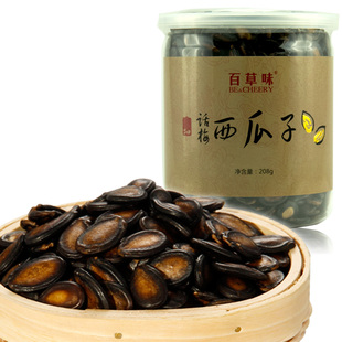  百草味 坚果零食特产 炒货 颗粒饱满 秘制话梅西瓜子208g 新罐装