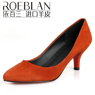  春夏新款 羊皮真皮 女单鞋低帮鞋英伦女鞋 时尚尖头高跟鞋 女