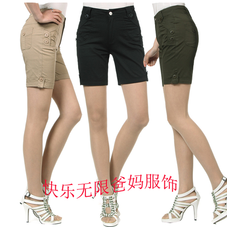 夏装大码女装<em>中老年</em>女裤中年女士妈妈<em>西装短裤</em>