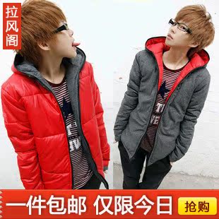  冬装新品韩版外套情侣装加厚羽绒棉衣外套男棉衣潮流双面穿棉服男