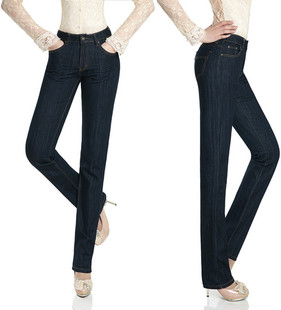  新款女式直筒牛仔裤显瘦长裤品牌韩版牛仔裤长裤26-34