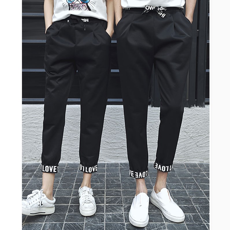 情侣夏季2019新款九分裤韩版情侣装裤子男女裤百搭休闲学生班服潮在类目 女装/女士精品, 裤子, 休闲裤中 - 来自Buy2taobao.com提供专业的淘宝代购服务