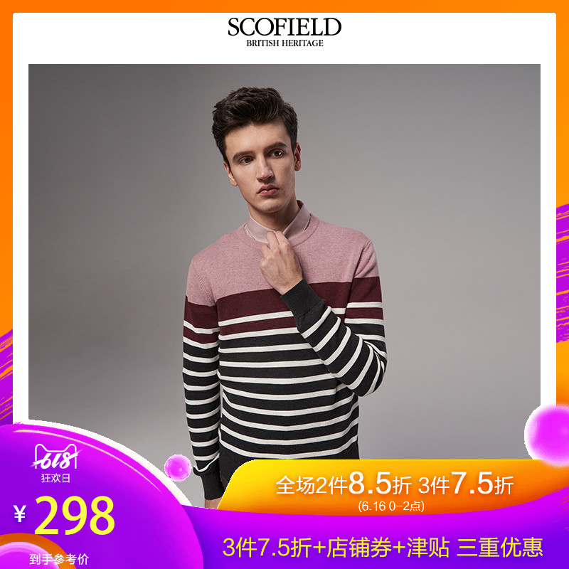 SCOFIELD Spring New products man Sweater fashion leisure time stripe T-shirts cotton material sweater SMKW811001in the Men's clothing, Knitwear/Sweaters category - from Buy2taobao.com to provide professional Taobao agent buy service
