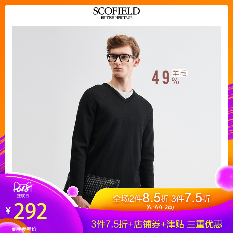 SCOFIELD冬季休闲时尚V领长袖针织衫毛衣男KW748N01在类目 男装, 针织衫/毛衣中 - 来自Buy2taobao.com提供专业的淘宝代购服务