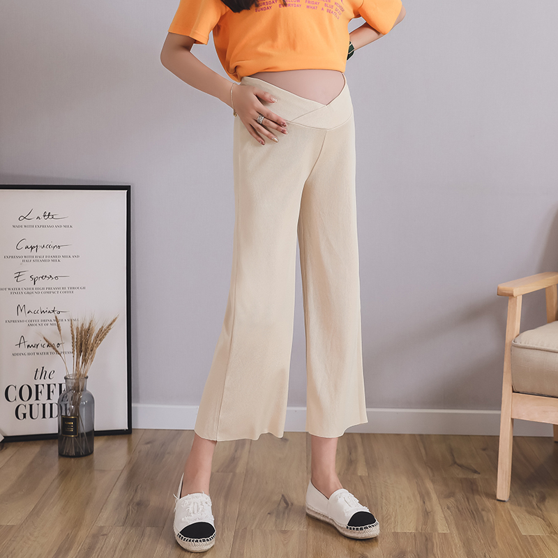 Summer wear new pattern pregnant woman Wide leg pants Trend fashion Low-waisted Casual pants Thin section Exorcism pregnant woman Straight pants Ninth pantsin the Maternity/Maternal supplies/Nutrition , Maternity Pants/Prop belly pants, Broad leg pants for pregnant women category - from Buy2taobao.com to provide professional Taobao agent buy service
