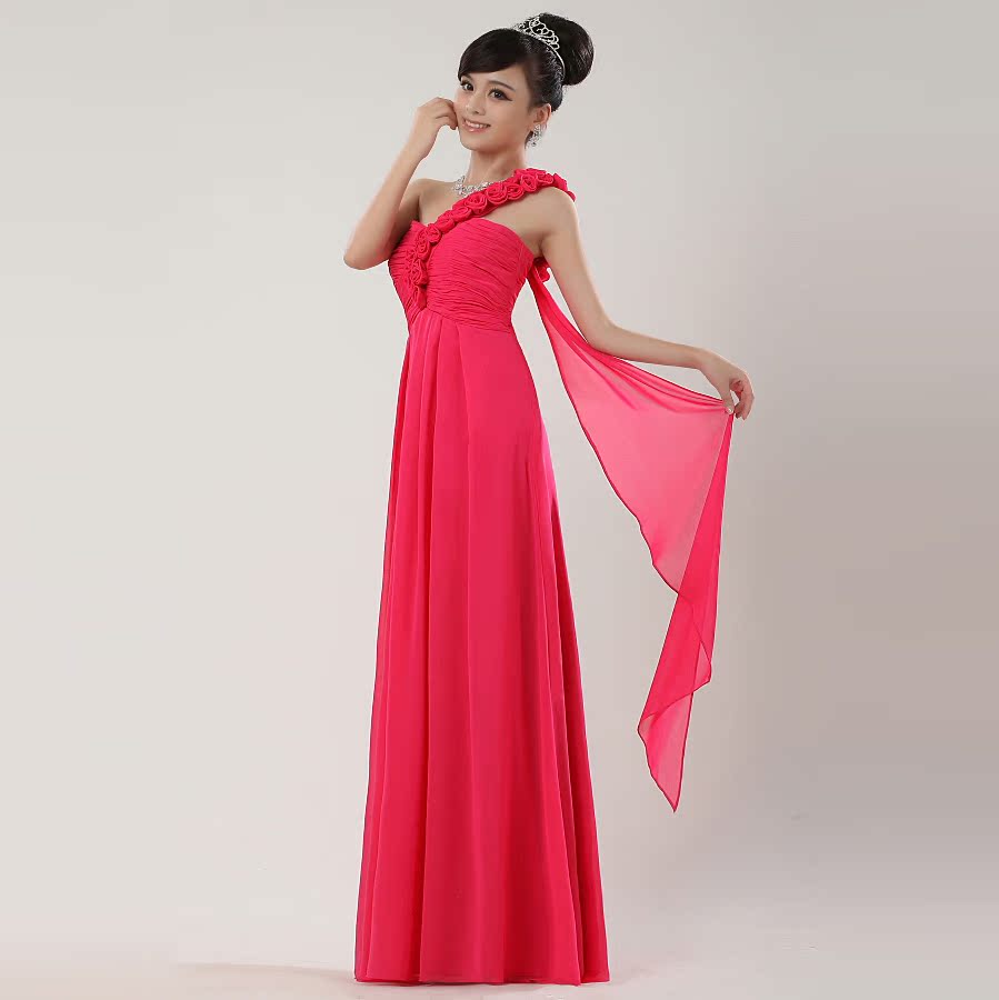 360度大摆新款婚纱礼服长款短款演出服伴娘服修身演出服斜肩韩版 360度大摆新款婚纱礼服长款短款演出服伴娘服修身演出服斜肩韩版