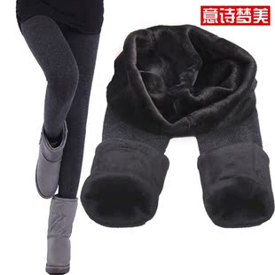  冬季加厚单层加绒加厚保暖裤一体裤显瘦冬季打底裤加厚女D050