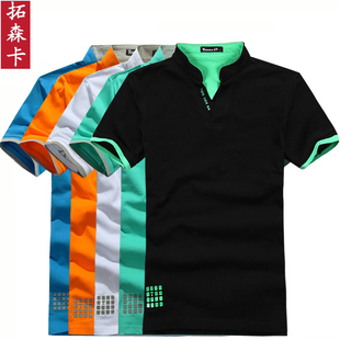  男装新款 英伦风立领男士polo衫 男短袖polo男款保罗衫
