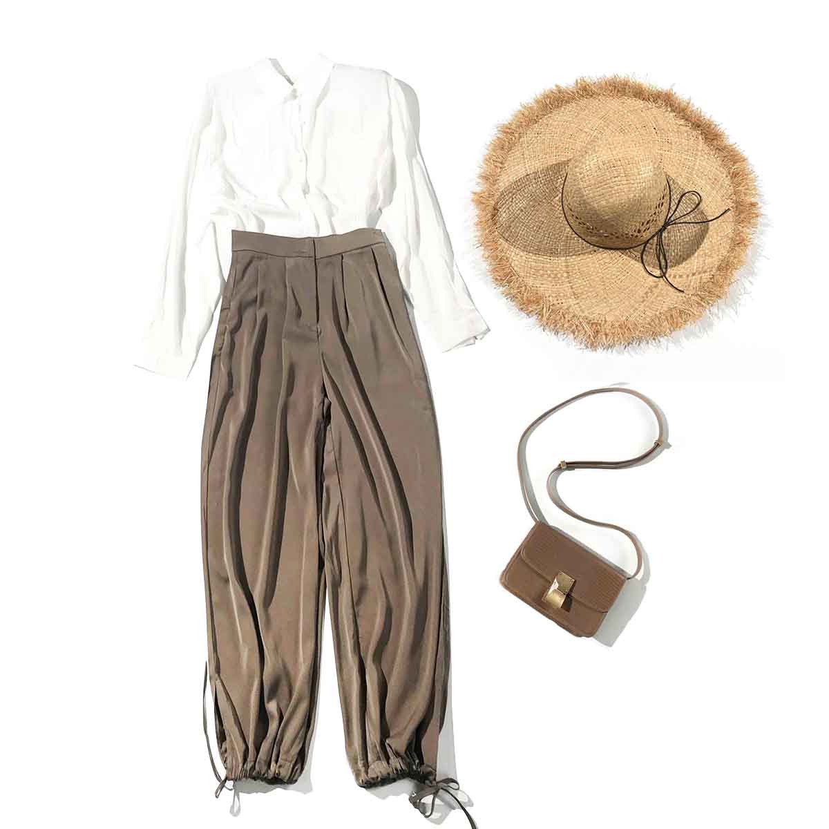 蝉歌CS&C定制CHW3339 2019新款纯色阔腿裤女宽松休闲裤|msdalam kategori Butik wanita / wanita, seluar, seluar santai - dari Buy2taobao.com untuk memberikan perkhidmatan ejen Taobao profesional membeli