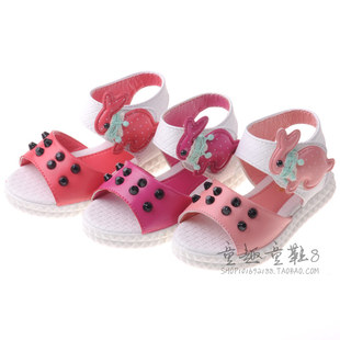  夏季新款儿童女童鞋 韩版铆钉兔子女宝宝小童公主鞋凉鞋