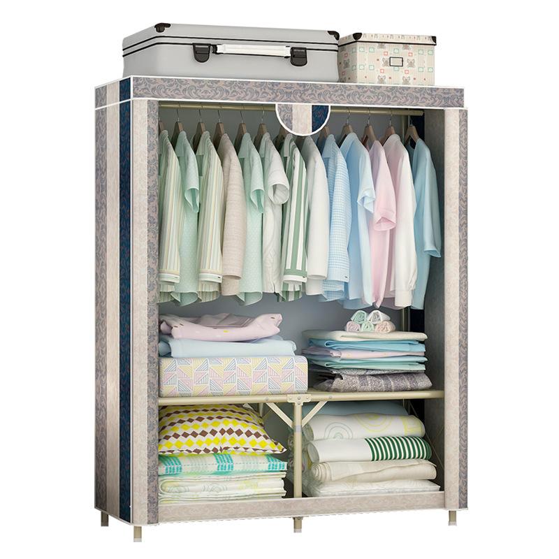 Free installation simple and easy Cloth wardrobe Steel frame Folding wardrobe Steel pipe Bold thickening Fabric art Portable Closets Singlein the Residential furniture , Cabinet , Simple wardrobe category - from Buy2taobao.com to provide professional Taobao agent buy service