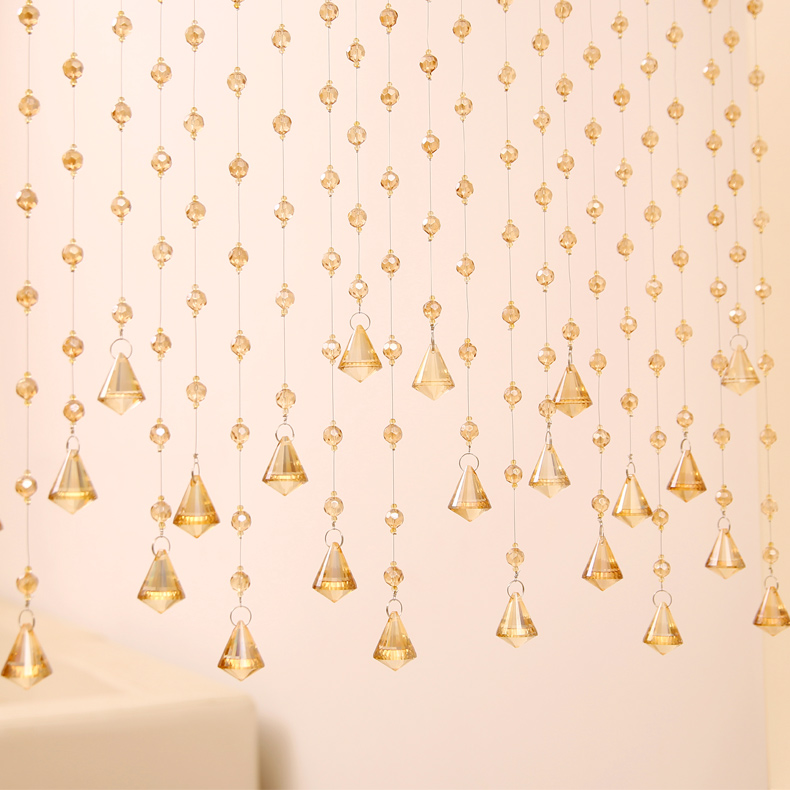 bead curtains Crystal Curtain a living room screen Partition curtain TOILET Hanging curtain champagne bead Decorative curtain finished product Free punchin the Home Fabric , Curtains and curtain accessories , Curtain/Curtain category - from Buy2taobao.com to provide professional Taobao agent buy service