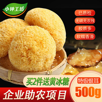 小钟工坊 特级银耳500g 古田丑耳干货白木耳新鲜雪耳莲子羹软糯