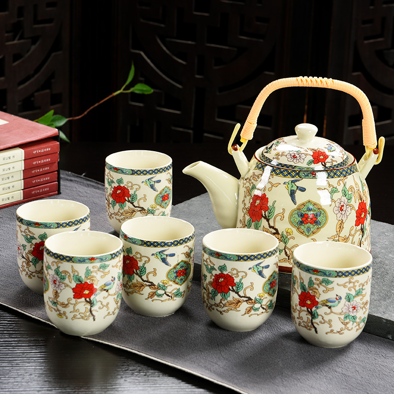 提梁壶茶具套装家用过滤陶瓷茶壶茶杯整套公司庆开业活动送礼佳品在类目 餐饮具, 茶具, 功夫茶具中 - 来自Buy2taobao.com提供专业的淘宝代购服务