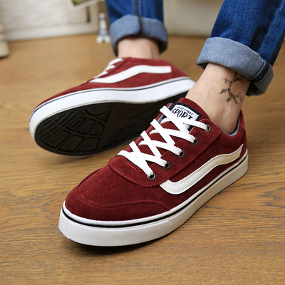 春季男鞋红色百搭帆布鞋韩版青春潮流鞋子潮鞋学生板鞋休闲鞋布鞋