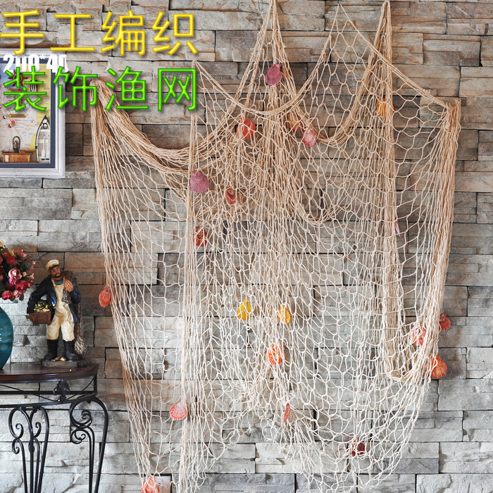 农家乐饭店装饰地中海风格渔网装饰网墙饰壁饰 摄影道具贝壳海星在类目 家居饰品, 壁饰中 - 来自Buy2taobao.com提供专业的淘宝代购服务