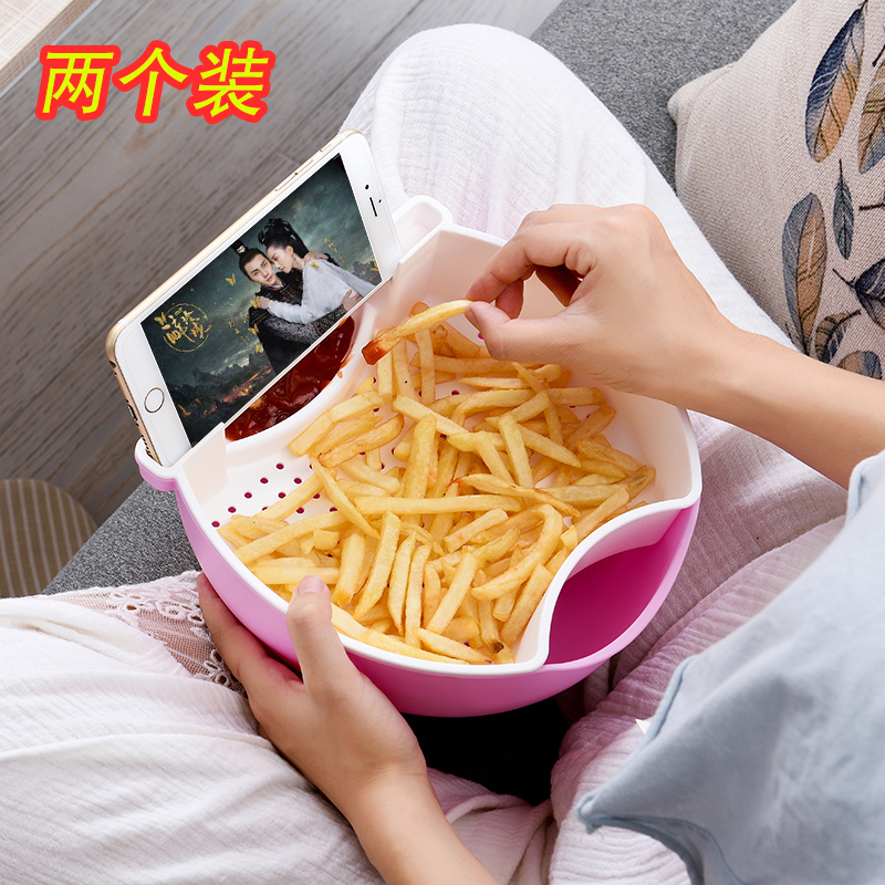 天亿缘(2个装)塑料双层沥水篮懒人水果盘创意客厅水果盘果盒蔬篮在类目 餐饮具, 餐具, 果盆/果盘/果篮中 - 来自Buy2taobao.com提供专业的淘宝代购服务