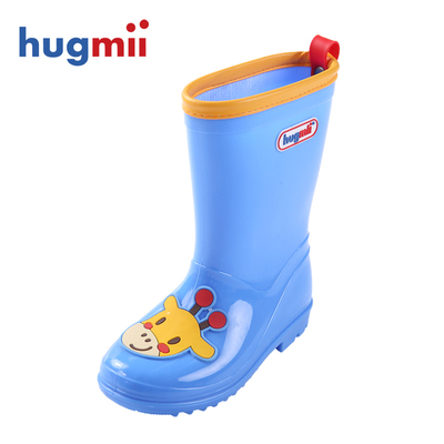 hugmii儿童雨鞋秋冬款男童女童防滑宝宝胶鞋雨靴时尚小孩水鞋中筒