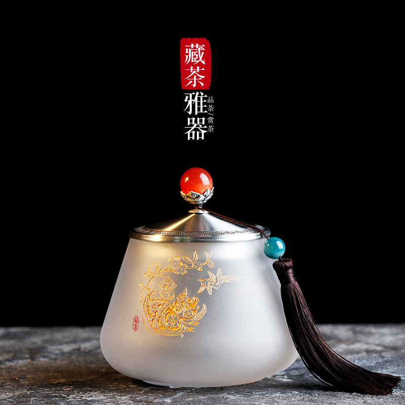 古法琉璃中式复古宫廷风密封茶叶罐水墨轻奢茶具工艺摆件商务礼品在类目 餐饮具, 茶具, 茶叶罐中 - 来自Buy2taobao.com提供专业的淘宝代购服务