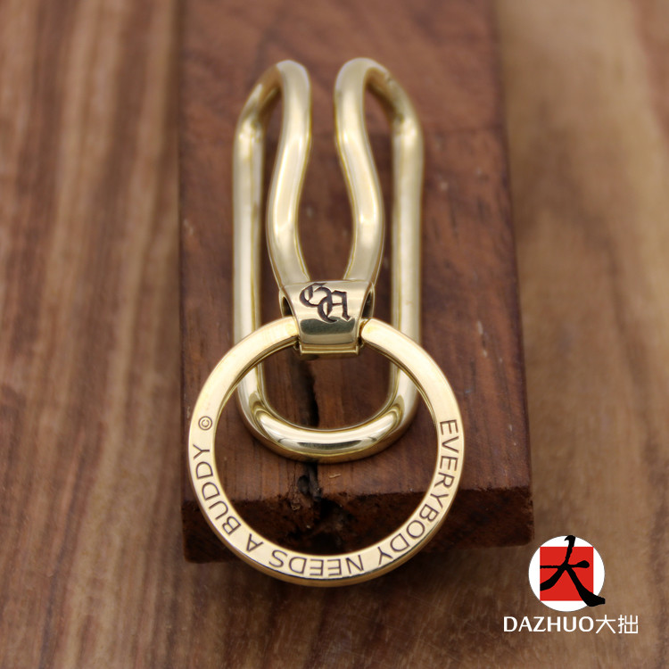 Art good art brass Key buckle man Waist hang Parallel bars Pure copper Key buckle manual Engravedin the Festive supplies/Gift , Gift ideas , Keychain category - from Buy2taobao.com to provide professional Taobao agent buy service