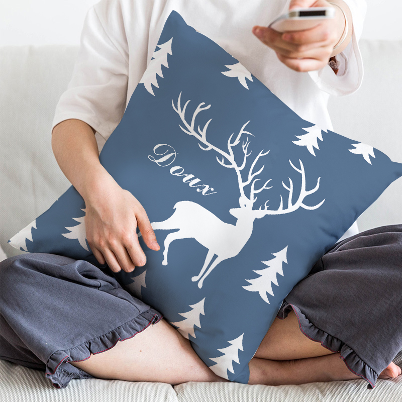 Ma made Christmas Elk France Two-sided Pillows Waist sofa Backrest pillow Office Siesta Pillowsin the Home Fabric , Pillow/Pillow category - from Buy2taobao.com to provide professional Taobao agent buy service