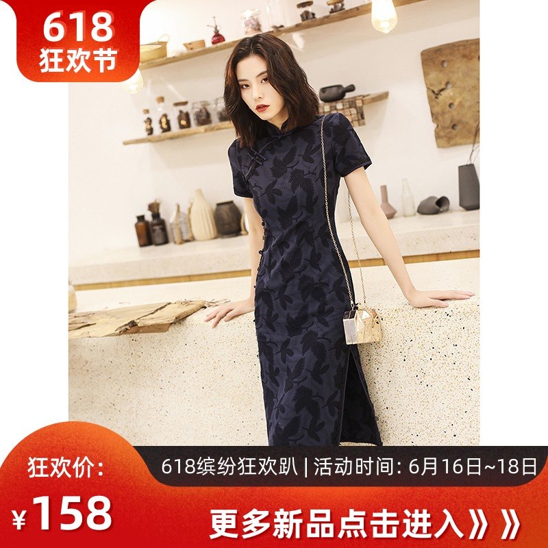 新式少女旗袍2019新款女老上海复古民国改良版日常年轻款中长款裙在类目 女装/女士精品, 婚纱/旗袍/礼服, 旗袍中 - 来自Buy2taobao.com提供专业的淘宝代购服务