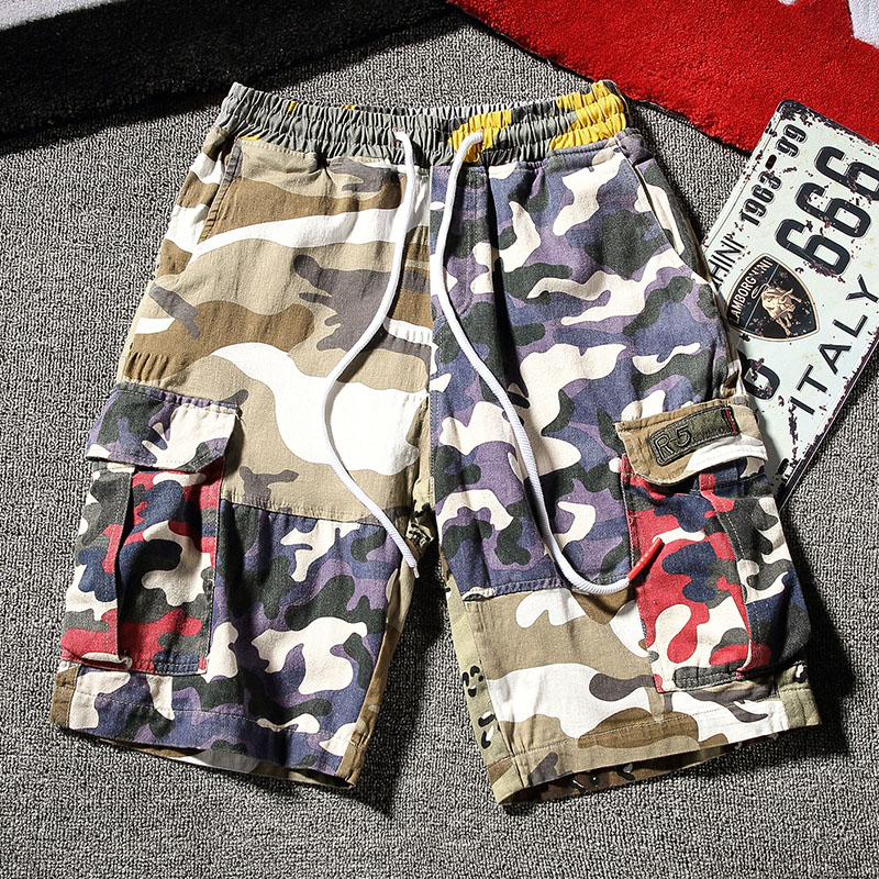 The fat motion camouflage work clothes shorts XL Easy Korean Edition Trend summer Sandy beach leisure time full marks trousersin the Men's clothing, Casual pants category - from Buy2taobao.com to provide professional Taobao agent buy service