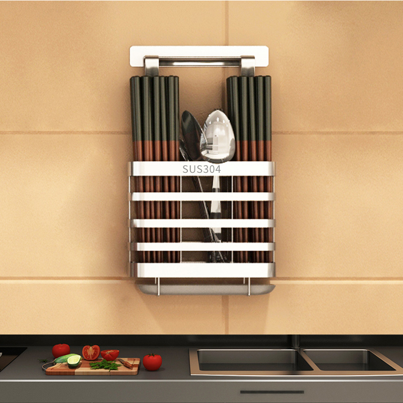 304 Stainless steel Chopstick Hanging type Leachate Chopsticks cage Free punch kitchen Wall hanging Chopsticks household Storage rackin the Tableware , Tableware , Tableware cage/Shelf category - from Buy2taobao.com to provide professional Taobao agent buy service