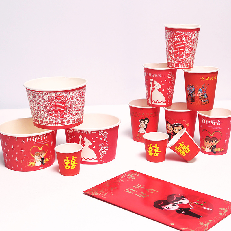 Disposable paper Hi Bowl Wedding celebration Supplies thickening gules Wine Glass originality personality Cartoon wedding cup paperin the Festive supplies/Gift , Other Festival Gifts category - from Buy2taobao.com to provide professional Taobao agent buy service