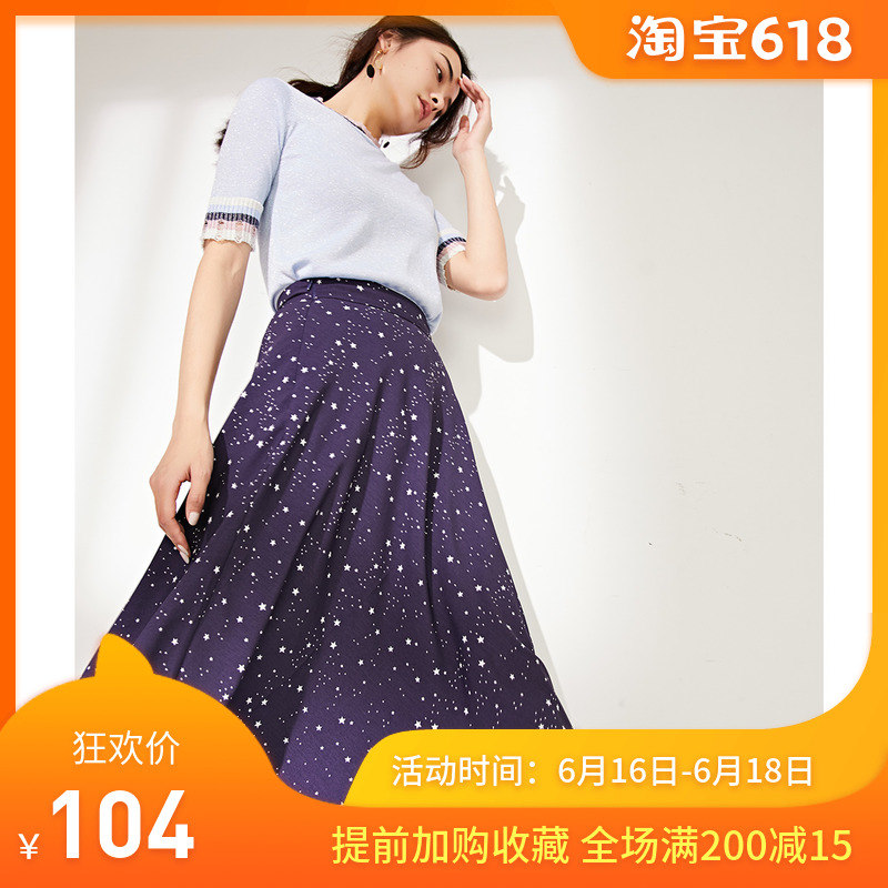 Early cotton 2019 new pattern starry sky Broken flowers skirt Mid length version A-shaped Chiffon Skirtin the Women's clothing/Boutique , Skirts category - from Buy2taobao.com to provide professional Taobao agent buy service