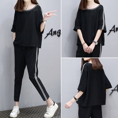 2019 Summer wear Large fat people Women's wear Obesity clothes Pangniu Fat girl suit The fat Feipo Athletic Wear Momin the Women's clothing/Boutique , Large size women category - from Buy2taobao.com to provide professional Taobao agent buy service
