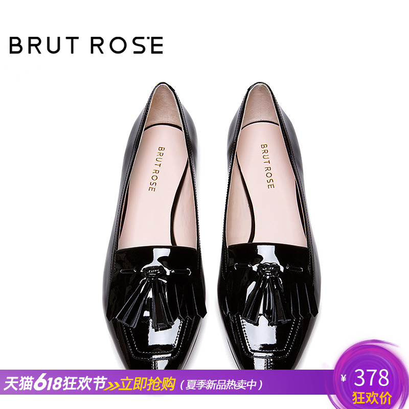 春夏新款黑色休闲单鞋漆皮英伦女鞋子欧美方头平跟平底 乐福鞋在类目 女鞋, 低帮鞋中 - 来自Buy2taobao.com提供专业的淘宝代购服务