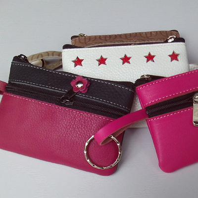 牛皮迷你零钱包硬币包女 真皮小钱包 多功能短款拉链卡包钥匙包潮