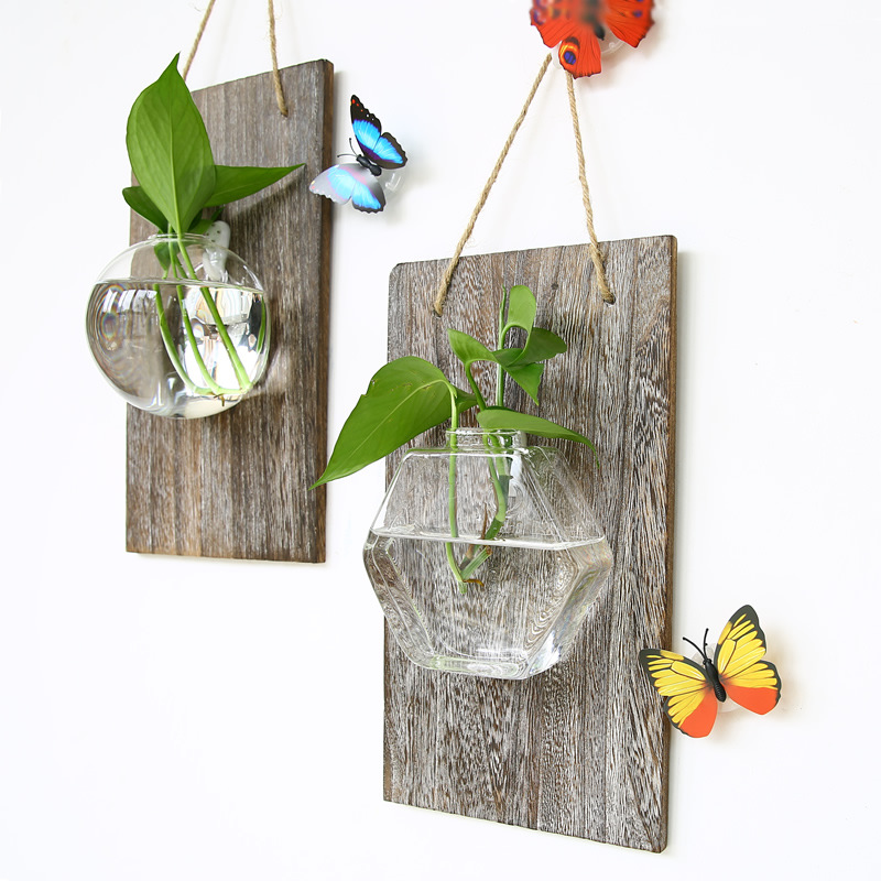 transparent Wall hanging board Hydroponics Glass vase Wall ornament Scindapsus Botany flower arrangement Small fish tank Creative homein the Home accessories , Mural category - from Buy2taobao.com to provide professional Taobao agent buy service