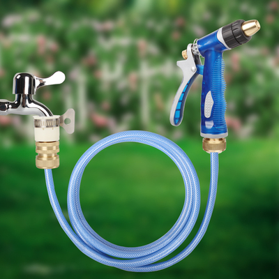 高压洗车水枪海蓝四分水管铜刷车冲车水枪喷头家用洗车冲车器套装