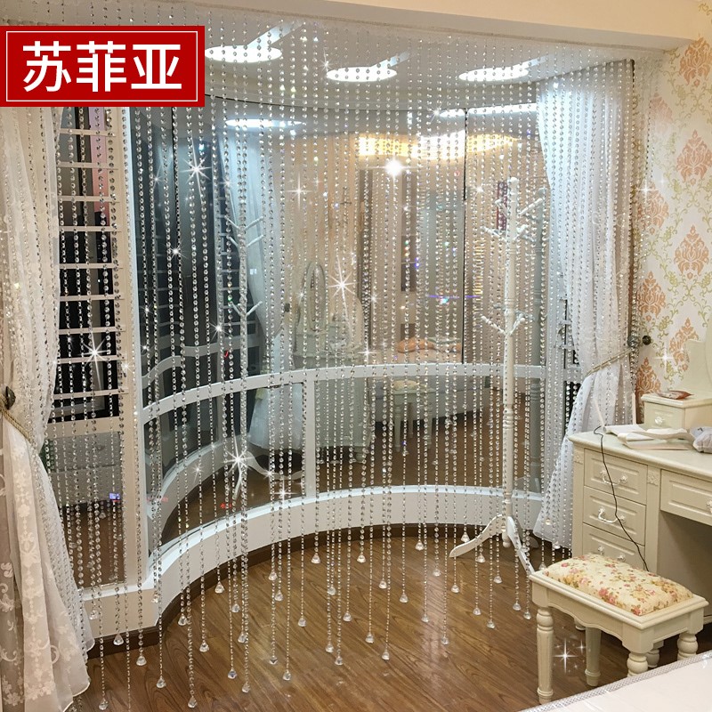 水晶珠帘隔断帘成品窗帘卧室门帘装饰客厅玄关半挂吊线珠链珠帘子|ruв категории домашний ткань, занавес, занавес и аксессуары, занавес/занавес - от Buy2taobao.com для оказания профессиональной услуги покупки агента Taobao