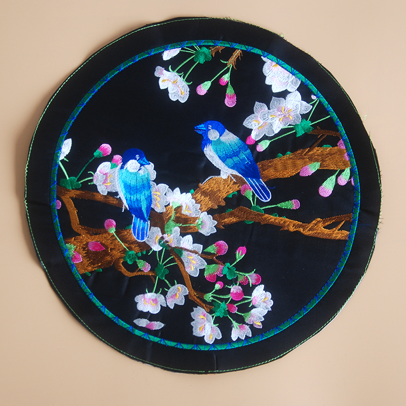 Chinese style Very happy Plum blossom Magpie Birds Embroidery Embroider piece circular cherry blossoms Embroidery Up childin the Arts and crafts , Minority handicrafts , Miao characteristics , Hmong tapestry category - from Buy2taobao.com to provide professional Taobao agent buy service
