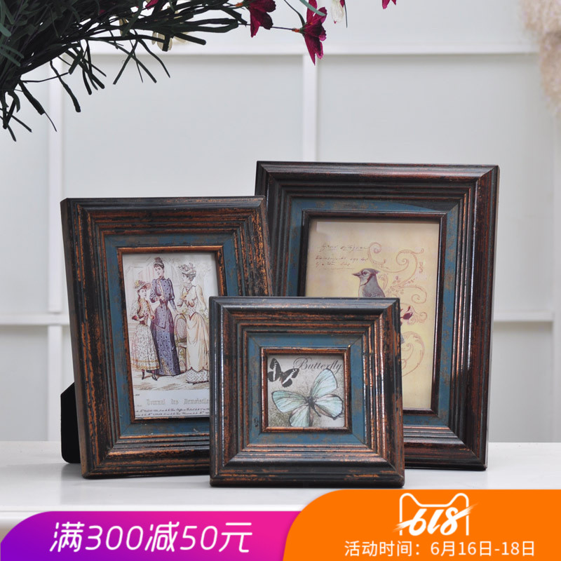 American style European style rural Countryside solid wood Retro Swing sets originality Photo frame Neoclassical frame Home Decoration Decorationin the Home accessories , Frame/Frames category - from Buy2taobao.com to provide professional Taobao agent buy service