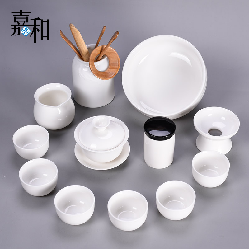 纯白瓷茶具套装家用简约6人 功夫茶具泡茶碗茶洗杯羊脂玉瓷六君子在类目 餐饮具, 茶具, 功夫茶具中 - 来自Buy2taobao.com提供专业的淘宝代购服务