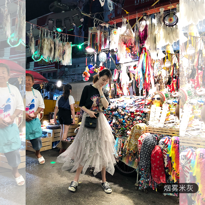 Zhang Dayi Jacobs skirt Chiffon Irregular Shiny Paige Mid length version Yarn skirt tender Fairy skirtin the Women's clothing/Boutique , Skirts category - from Buy2taobao.com to provide professional Taobao agent buy service