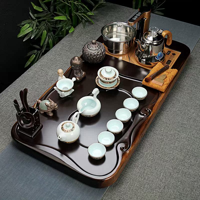 tea set suit Ebony solid wood tea tray ceramics Cinnabar a complete set Kung Fu Cup suit fully automatic Quick furnace householdin the Tableware , Tea set , Kung Fu Tea category - from Buy2taobao.com to provide professional Taobao agent buy service