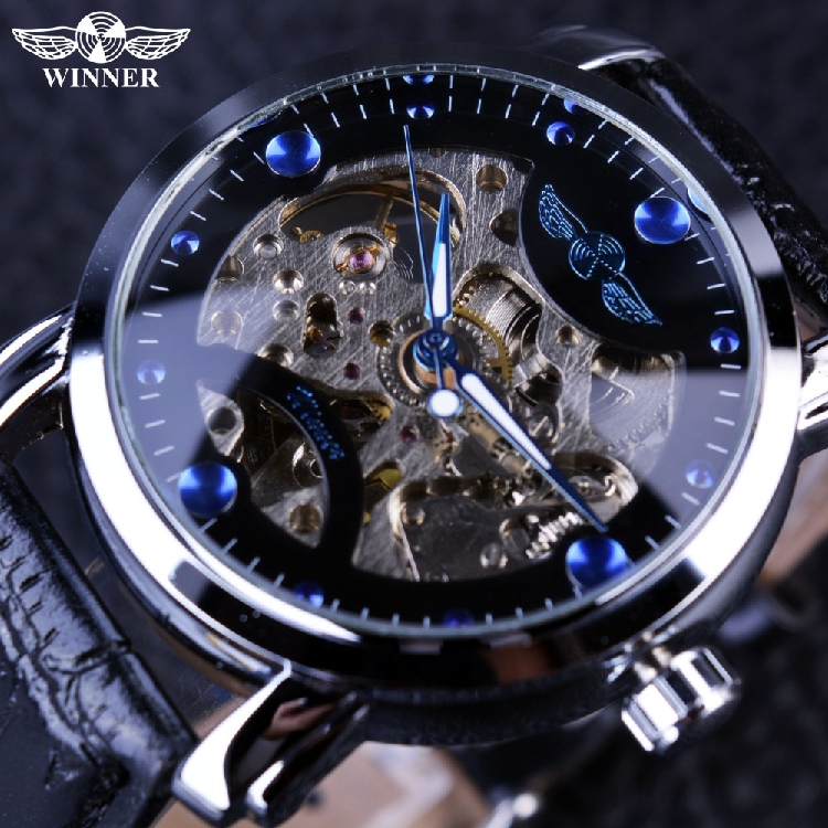 2019 student Metrosexual Luminous needle Two-sided Hollow waterproof fully automatic Mechanics watch Belt Watchin the Wristwatch , Watch category - from Buy2taobao.com to provide professional Taobao agent buy service