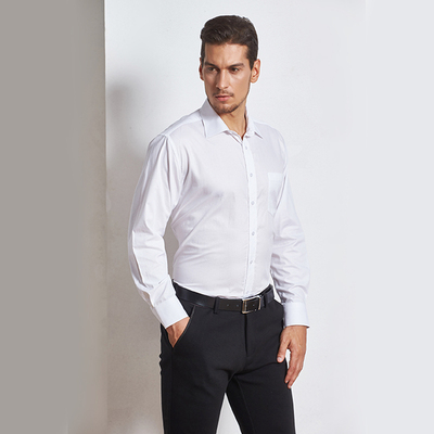 开开秋冬新品男士商务纯白全棉长袖衬衫休闲纯棉衬衣正品包邮
