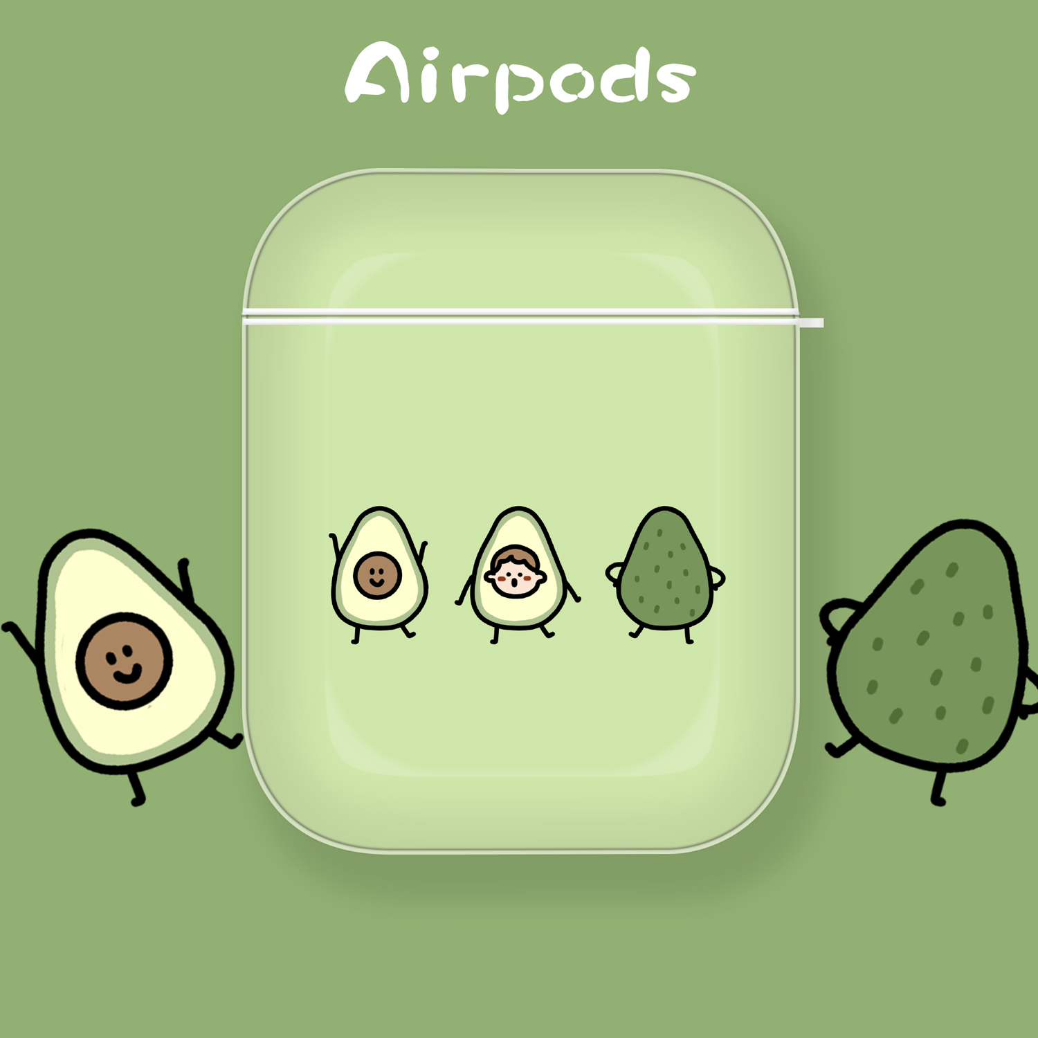 原野趣原创Airpods保护套绿色牛油果苹果无线耳机airpods1 2代|msdalam kategori Aksesori Digital 3C, MP3/Aksesori MP4, Aksesori fon kepala - dari Buy2taobao.com untuk memberikan perkhidmatan ejen Taobao profesional membeli