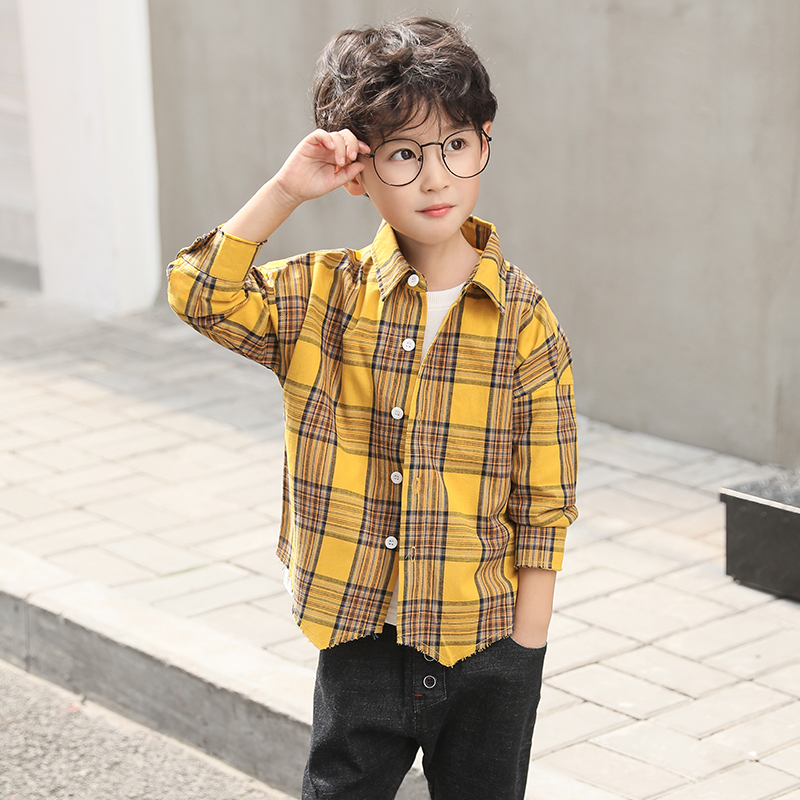 Children's clothing Boy Long sleeved shirt Spring 2018 The new 8 children lattice 9 shirt Korean Edition CUHK jacketin the Children/Baby/Family fitted , Shirt category - from Buy2taobao.com to provide professional Taobao agent buy service