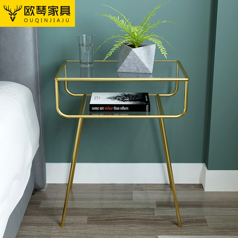 Northern Europe Modern simplicity Stands originality Glass Iron art ins Side table bedroom simple and easy bedside cupboard Storage cabinetin the Residential furniture , Cabinet , Bedside cabinet category - from Buy2taobao.com to provide professional Taobao agent buy service