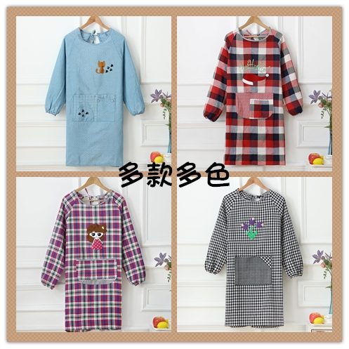 Korean Edition fashion pure cotton Long sleeve apron adult men and women lovely Burqa kitchen cook waterproof Anti-oil Dressingin the Family/Personal Cleaning Tools , Housework/Floor cleaning equipment , Apron category - from Buy2taobao.com to provide professional Taobao agent buy service